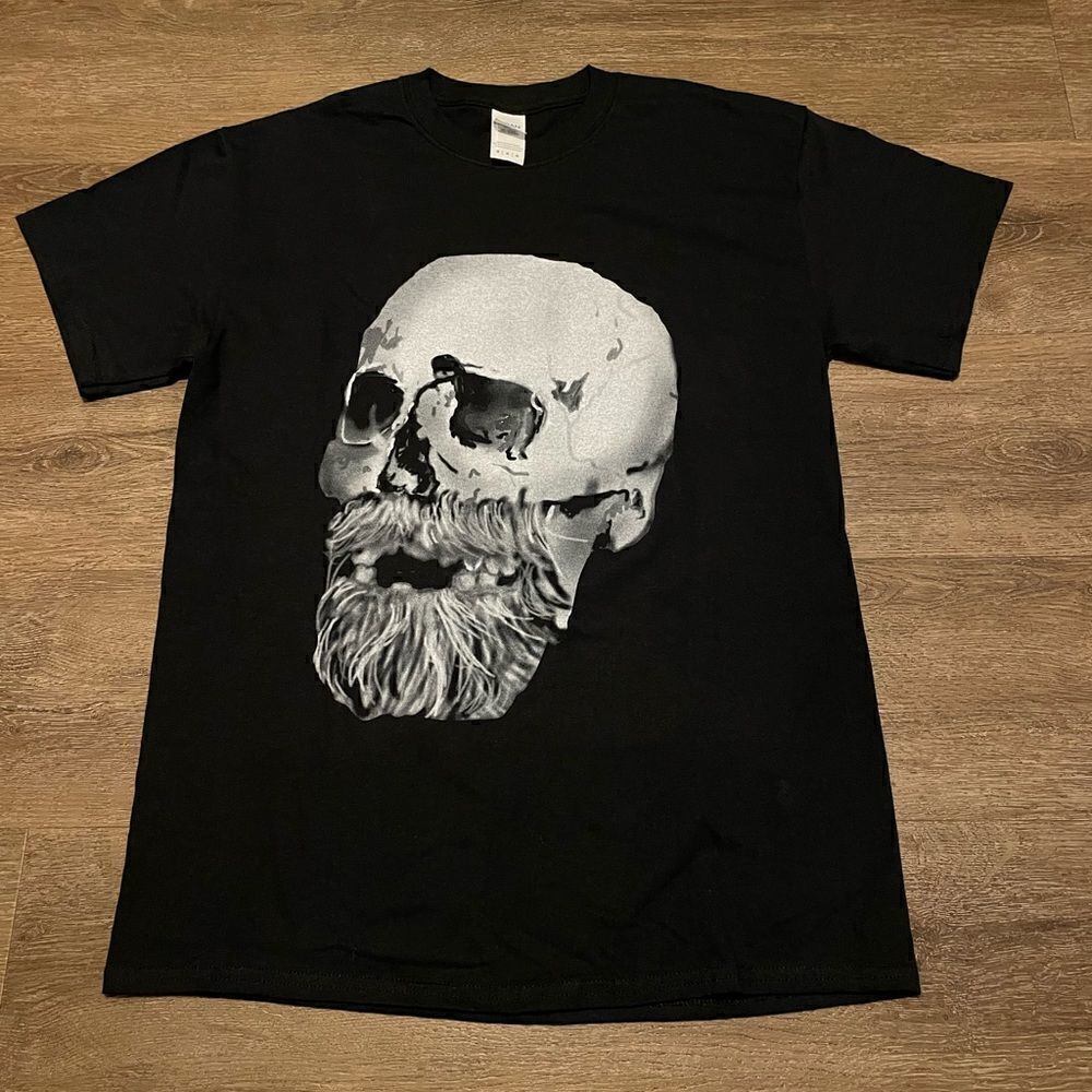 Mens Bearded Skull Shirt Cotton Size Medium New Without Tags